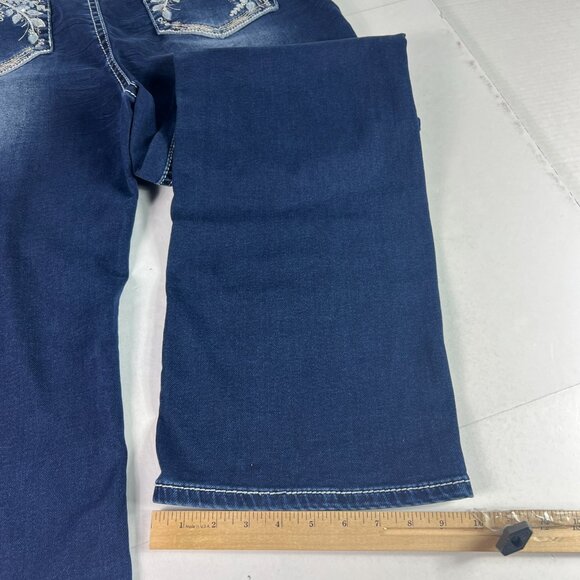 Grace In LA Jeans Women Plus 42x31* P Straight High Rise Blue Faded Denim Tag 22 - Picture 11 of 16